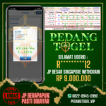 PEDANGTOGEL JACKPOT SINGAPORE WITHDRAW 9.000.000