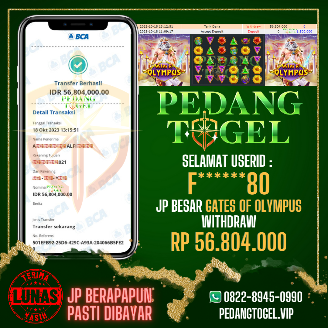 PEDANGTOGEL JACKPOT SLOT WITHDRAW 56.804.000