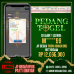 PEDANGTOGEL JACKPOT TOGEL HONGKONG WITHDRAW 12.065.000