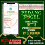 PEDANGTOGEL JACKPOT TOGEL HONGKONG WITHDRAW 27.000.000