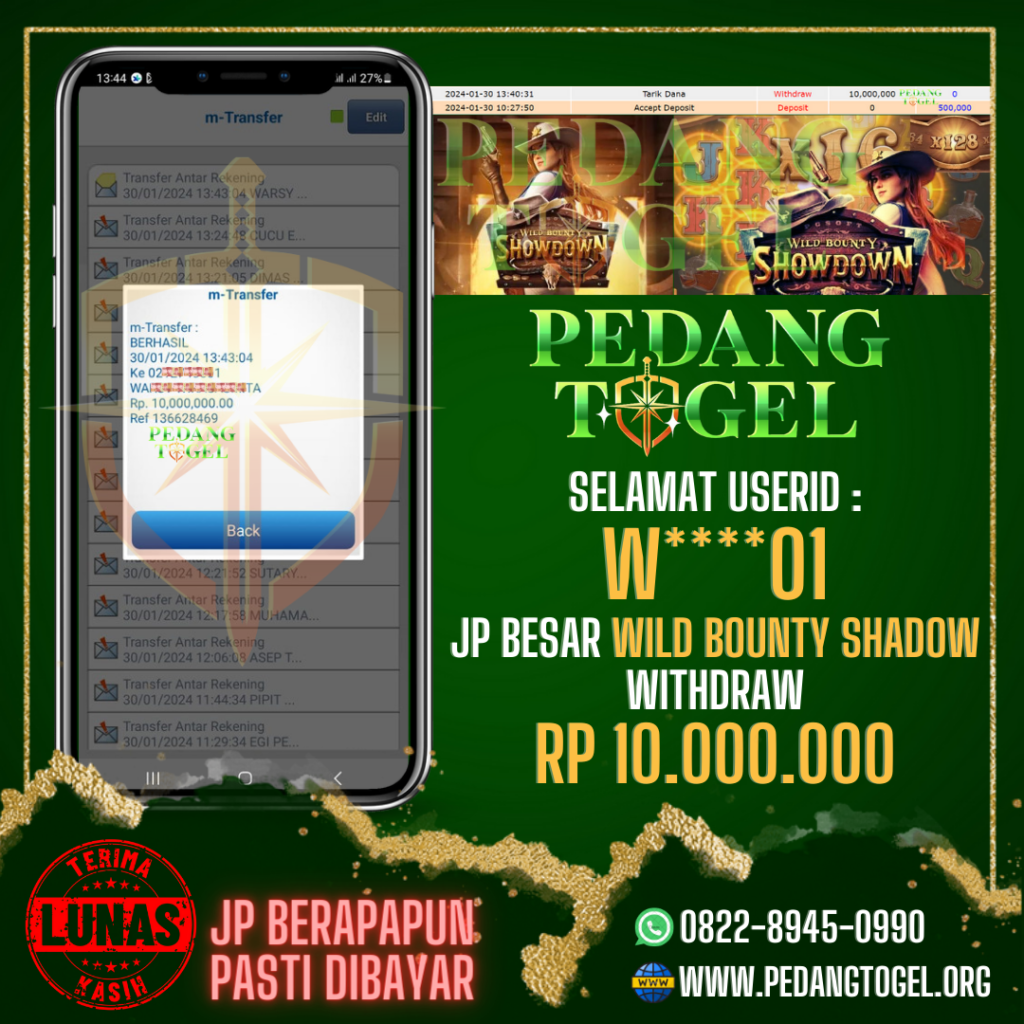 PEDANGTOGEL JACKPOT SLOT GAMES WITHDRAW 10.000.000