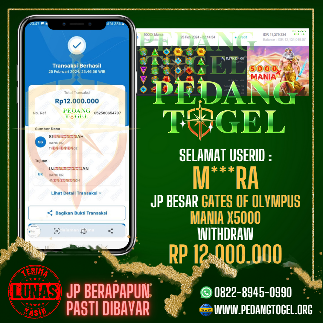 PEDANGTOGEL JACKPOT SLOT GAMES WITHDRAW 12.000.000