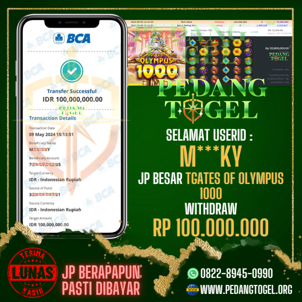 PEDAPEDANGTOGEL JACKPOT SLOT GAMES WITHDRAW 100.000.000