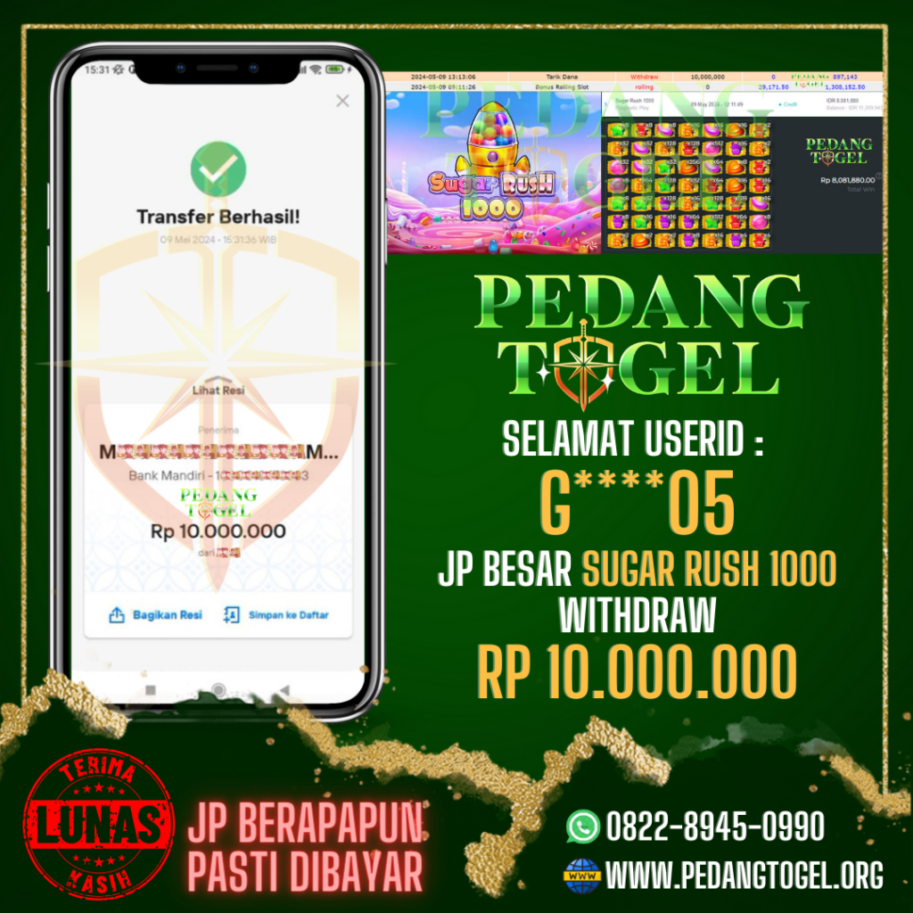 PEDANGTOGEL JACKPOT SLOT GAMES WITHDRAW 10.000.000