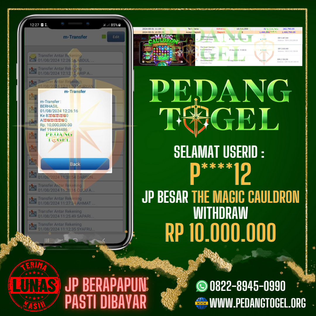 PEDANGTOGEL JACKPOT SLOT GAMES WITHDRAW 10.000.000