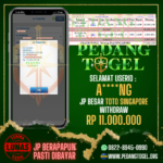 PEDANGTOGEL JACKPOT TOTO SINGAPORE WITHDRAW 11.000.000