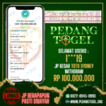 PEDANGTOGEL JACKPOT TOTO SYDNEY WITHDRAW 100.000.000