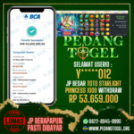 PEDANGTOGEL JACKPOT SLOT GAMES WITHDRAW 53.659.000