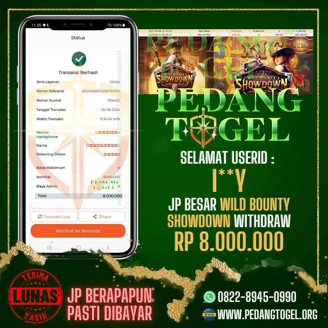 PEDANGTOGEL JACKPOT SLOT GAMES WITHDRAW 8.000.000