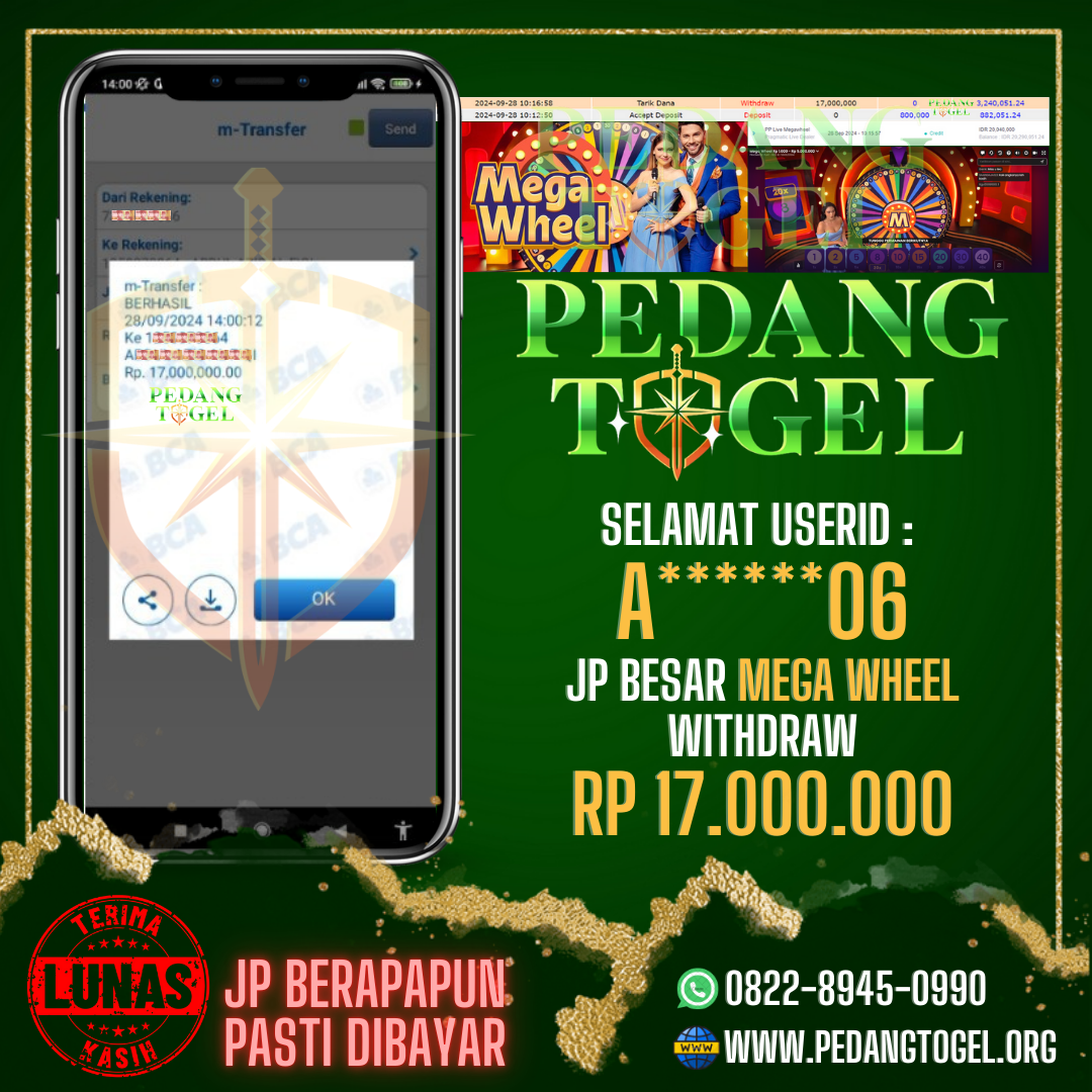 PEDANGTOGEL JACKPOT SLOT GAMES WITHDRAW 17.000.000